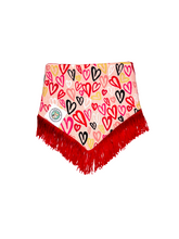 Load image into Gallery viewer, Golden Love Reversible with Fringes Bandana 1578

